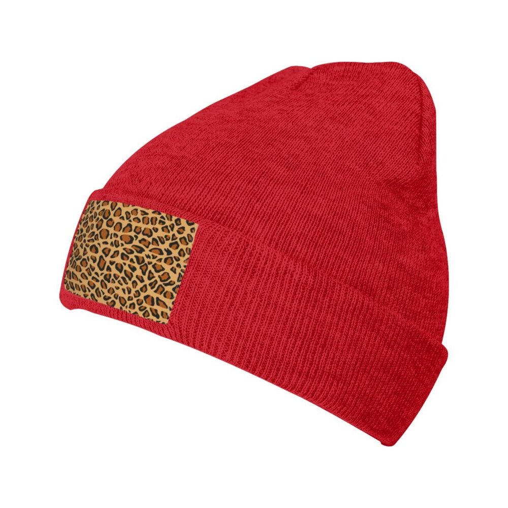 ZKLCRYTR Leopard Spot Seamless Figure Beanie Hat Acrylic Knit Warm Winter Hats for Women Men Skull Cap