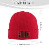 Red Remember Everyone Deployed. Support Our Troops Beanie Hat Acrylic Knit Warm Winter Hats for Women Men Skull Cap view 4
