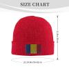 ZKLCRYTR Flag of Chad Beanie Hat Acrylic Knit Warm Winter Hats for Women Men Skull Cap Red view 4