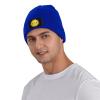 Cute Smile Sun Beanie Hat Acrylic Knit Warm Winter Hats for Women Men Skull Cap Blue view 2