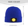 Cute Smile Sun Beanie Hat Acrylic Knit Warm Winter Hats for Women Men Skull Cap Blue view 4