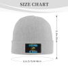 Born to Fishing Forced to Work Beanie Hat Acrylic Knit Warm Winter Hats for Women Men Skull Cap Gray view 4