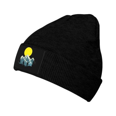 ZKLCRYTR Hiking Mountain Beanie Hat Acrylic Knit Warm Winter Hats for Women Men Skull Cap Black