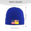 ZKLCRYTR Flag of Niue and America Beanie Hat Acrylic Knit Warm Winter Hats for Women Men Skull Cap Blue view 4