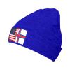 ZKLCRYTR Flag of The Faroe Islands and America Beanie Hat Acrylic Knit Warm Winter Hats for Women Men Skull Cap Blue view 1