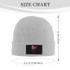 ZKLCRYTR The Danish Flag with A Skull Beanie Hat Acrylic Knit Warm Winter Hats for Women Men Skull Cap Gray view 4