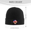 Hand Tear Flag of Oman Beanie Hat Acrylic Knit Warm Winter Hats for Women Men Skull Cap Black view 4