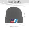 ZKLCRYTR Flag of Bavaria (lozengy) and America Beanie Hat Acrylic Knit Warm Winter Hats for Women Men Skull Cap Deep Heather view 4