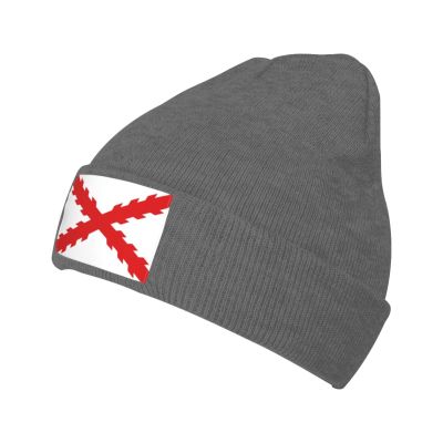 Flag of Cross of Burgundy Beanie Hat Acrylic Knit Warm Winter Hats for Women Men Skull Cap