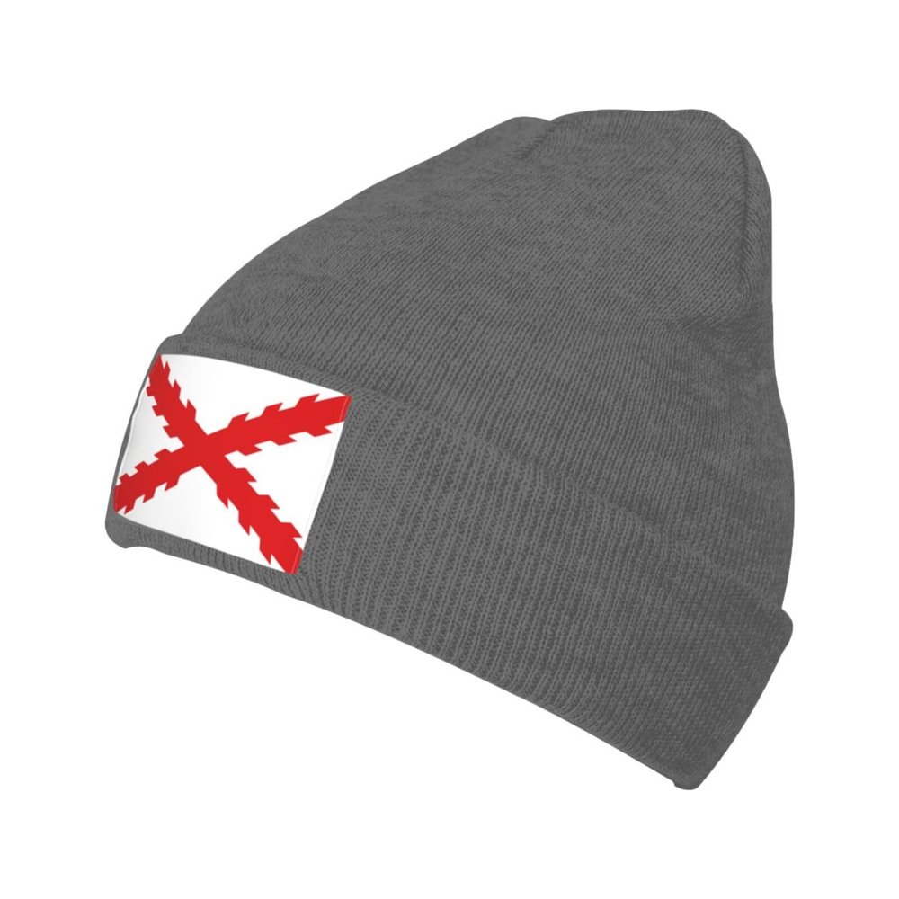 Flag of Cross of Burgundy Beanie Hat Acrylic Knit Warm Winter Hats for Women Men Skull Cap