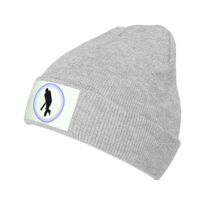 Cricket Player Beanie Hat Acrylic Knit Warm Winter Hats for Women Men Skull Cap Gray