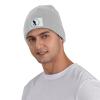 Cricket Player Beanie Hat Acrylic Knit Warm Winter Hats for Women Men Skull Cap Gray view 2