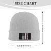 ZKLCRYTR Golf with USA Flag Beanie Hat Acrylic Knit Warm Winter Hats for Women Men Skull Cap Gray view 4