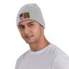ZKLCRYTR Flag of The Chinese Nng People and America Beanie Hat Acrylic Knit Warm Winter Hats for Women Men Skull Cap Gray view 2