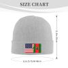 ZKLCRYTR Flag of The Chinese Nng People and America Beanie Hat Acrylic Knit Warm Winter Hats for Women Men Skull Cap Gray view 4