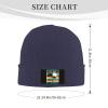 ZKLCRYTR Happiness is A Day at The Beach Beanie Hat Acrylic Knit Warm Winter Hats for Women Men Skull Cap Navy Blue view 4