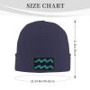 Abstract Aquarius Shape Beanie Hat Acrylic Knit Warm Winter Hats for Women Men Skull Cap Navy Blue view 4