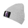 ZKLCRYTR Fibromyalgia Awareness American Flag Beanie Hat Acrylic Knit Warm Winter Hats for Women Men Skull Cap Gray view 1