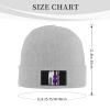 ZKLCRYTR Fibromyalgia Awareness American Flag Beanie Hat Acrylic Knit Warm Winter Hats for Women Men Skull Cap Gray view 4