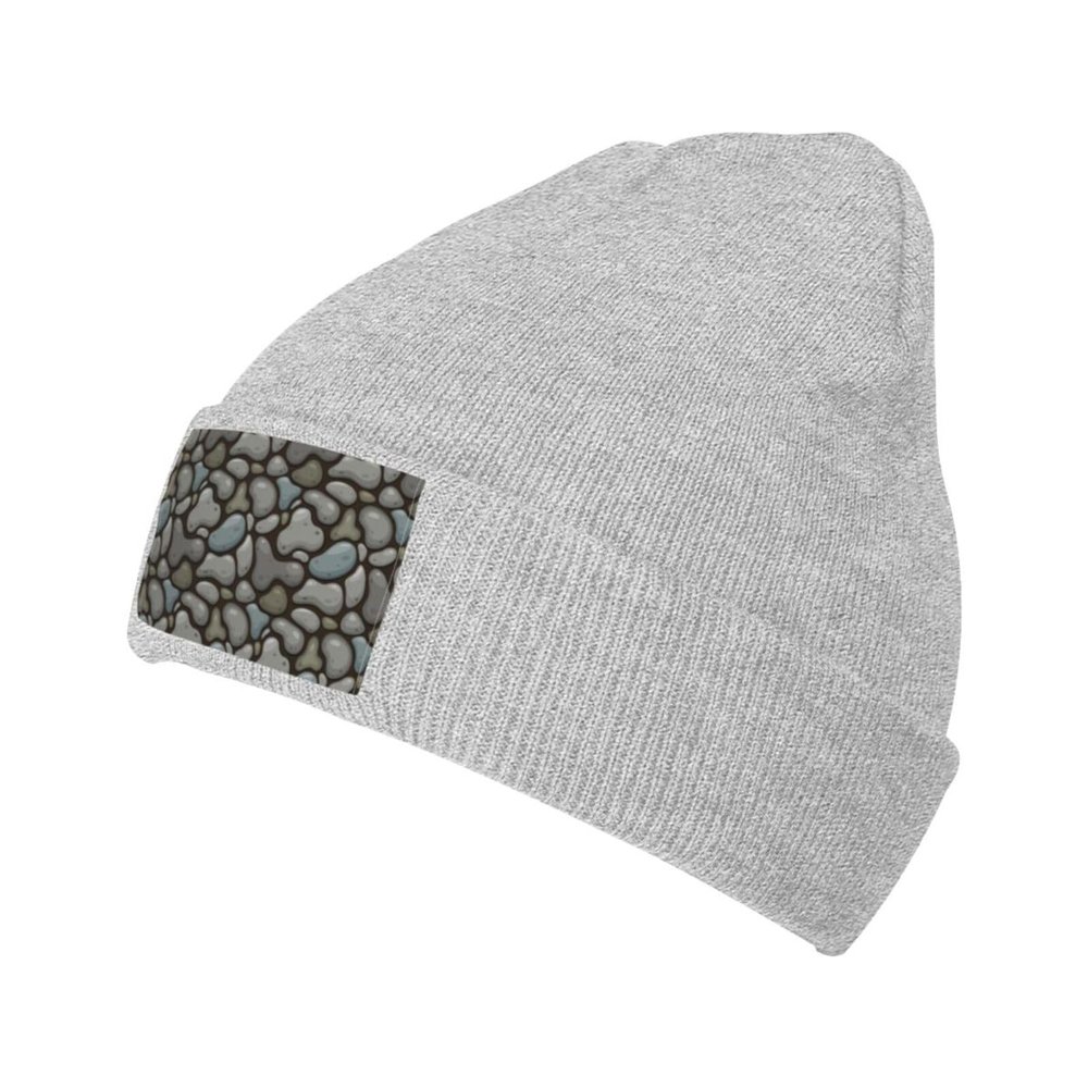 ZKLCRYTR Stone Seamless Pattern Beanie Hat Acrylic Knit Warm Winter Hats for Women Men Skull Cap