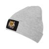 Tiger Head Beanie Hat Acrylic Knit Warm Winter Hats for Women Men Skull Cap Gray view 1