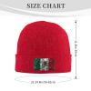 Silk Style Flag of Mexico Beanie Hat Acrylic Knit Warm Winter Hats for Women Men Skull Cap Red view 4