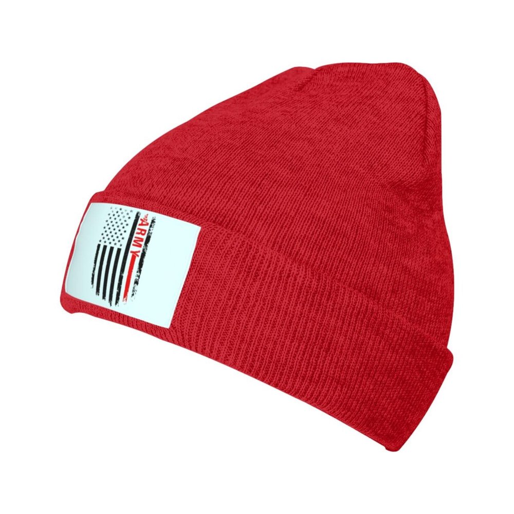 ZKLCRYTR Army USA Flag Beanie Hat Acrylic Knit Warm Winter Hats for Women Men Skull Cap
