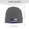 ZKLCRYTR Back The Blueusa Flag Beanie Hat Acrylic Knit Warm Winter Hats for Women Men Skull Cap view 4
