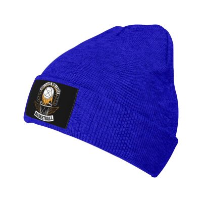 Just A Dad Who Loves Basketball Beanie Hat Acrylic Knit Warm Winter Hats for Women Men Skull Cap Blue