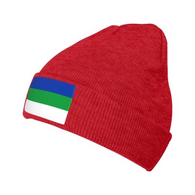 ZKLCRYTR Flag of Komi Beanie Hat Acrylic Knit Warm Winter Hats for Women Men Skull Cap Red