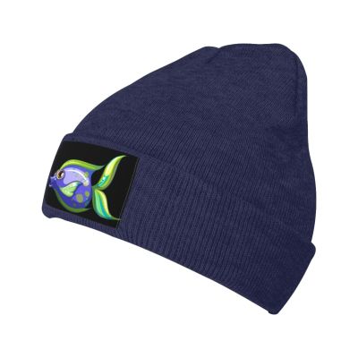 ZKLCRYTR Purple Green Tailed Fish Beanie Hat Acrylic Knit Warm Winter Hats for Women Men Skull Cap