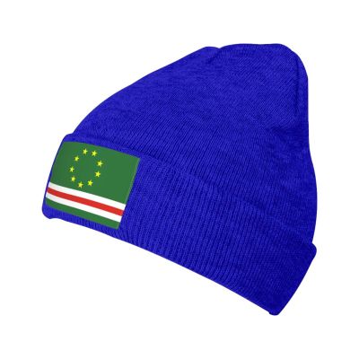 Flag of The All-National Congress of The Chechen People Beanie Hat Acrylic Knit Warm Winter Hats for Women Men Skull Cap Blue