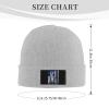American Flag Huaband of A Warrior Breast Cancer Awareness Beanie Hat Acrylic Knit Warm Winter Hats for Women Men Skull Cap Gray view 4
