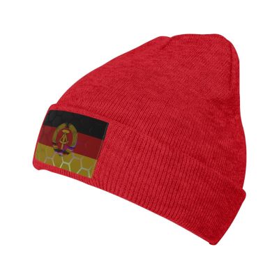 ZKLCRYTR Flag of East Germany Beanie Hat Acrylic Knit Warm Winter Hats for Women Men Skull Cap Red