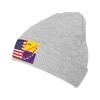 ZKLCRYTR Tohonooodhamnation Flag and America Beanie Hat Acrylic Knit Warm Winter Hats for Women Men Skull Cap Gray view 1