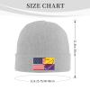 ZKLCRYTR Tohonooodhamnation Flag and America Beanie Hat Acrylic Knit Warm Winter Hats for Women Men Skull Cap Gray view 4