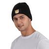 Cute Tribal Giraffe Head Beanie Hat Acrylic Knit Warm Winter Hats for Women Men Skull Cap Black view 2