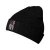 ZKLCRYTR Breast Cancer Awareness Flag Beanie Hat Acrylic Knit Warm Winter Hats for Women Men Skull Cap Black view 1