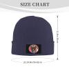 Pug's Head Wearing American Flag Bandana Beanie Hat Acrylic Knit Warm Winter Hats for Women Men Skull Cap Navy Blue view 4