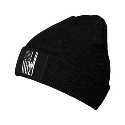 Crane Operator Flag Beanie Hat Acrylic Knit Warm Winter Hats for Women Men Skull Cap Black