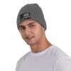 ZKLCRYTR Thin Grey Line American Flag Beanie Hat Acrylic Knit Warm Winter Hats for Women Men Skull Cap view 2