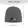 ZKLCRYTR Thin Grey Line American Flag Beanie Hat Acrylic Knit Warm Winter Hats for Women Men Skull Cap view 4