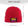 ZKLCRYTR Life of The Mardi Beanie Hat Acrylic Knit Warm Winter Hats for Women Men Skull Cap Red view 4