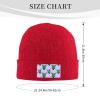 ZKLCRYTR Motorcycle Seamless Pattern Beanie Hat Acrylic Knit Warm Winter Hats for Women Men Skull Cap Red view 4