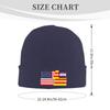 ZKLCRYTR Flag of The Balearic Islands and America Beanie Hat Acrylic Knit Warm Winter Hats for Women Men Skull Cap Navy Blue view 4