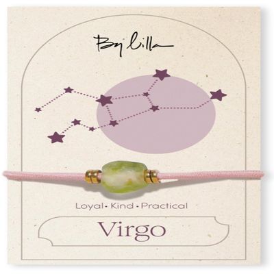 By Lilla Zodiac Bracelet Hair Ties for Women  Hair Tie Bracelet with Gold Accents - Boho Jewelry for Wrist and Ponytail (Virgo)