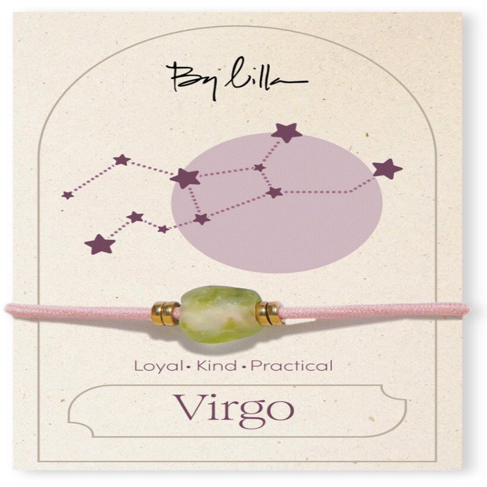 By Lilla Zodiac Bracelet Hair Ties for Women Hair Tie Bracelet with Gold Accents - Boho Jewelry for Wrist and Ponytail (Virgo)