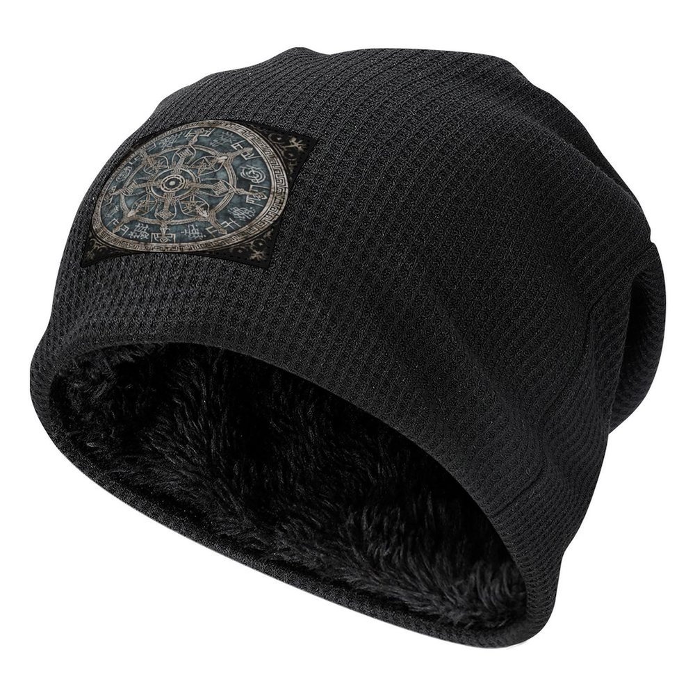Winter Warm Hat Helm of Awe Printed Warm Beanie for Men Women Warm and Cozy Plush Pullover Cap Outdoor Activities Hat