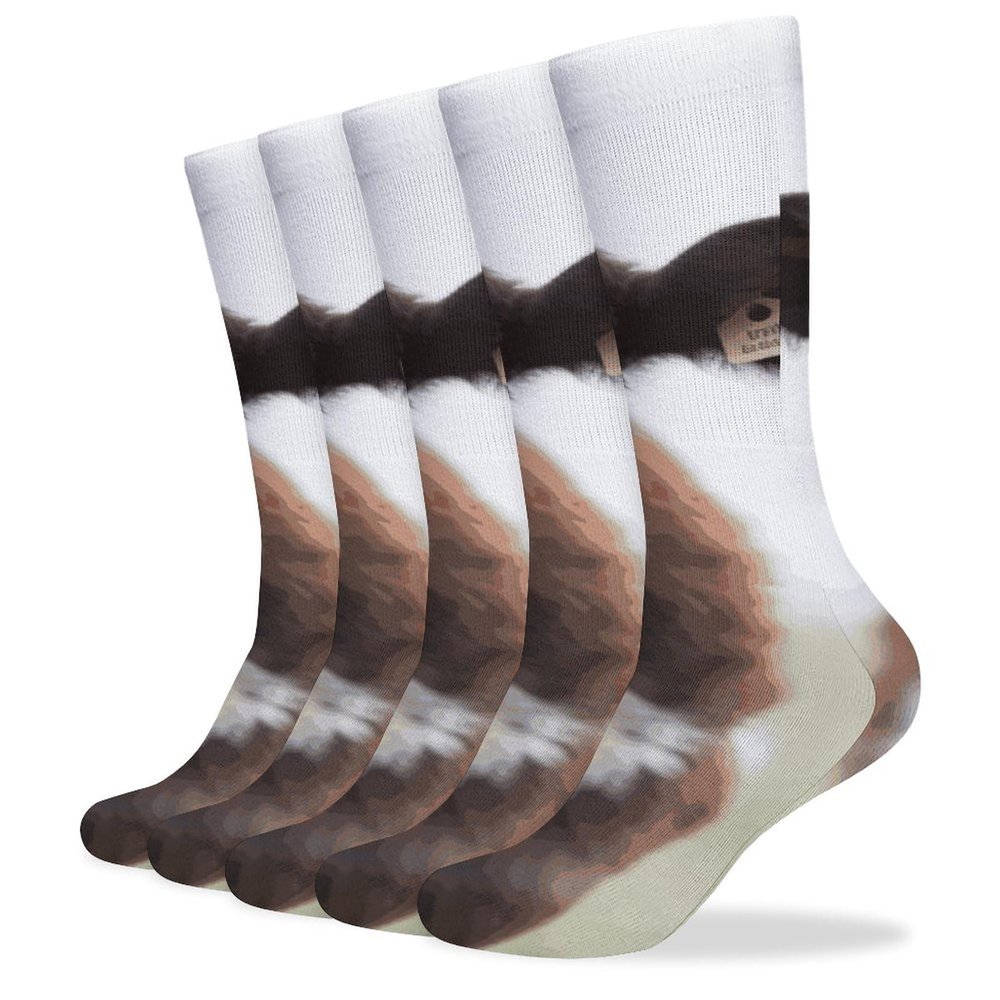 JTKBNVM Cow Socks for Women Men Cotton Sock Breathable Boot Socks Warm Calf Socks for Hiking Work Crew Socks Thin Casual Long Socks 5 Pairs
