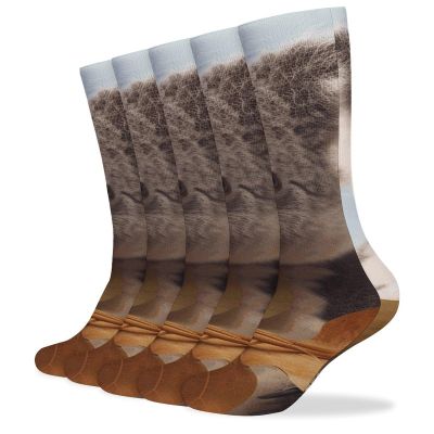 JTKBNVM Animals in Leaves Socks for Women Men Cotton Sock Breathable Boot Socks Warm Calf Socks for Hiking Work Crew Socks Thin Casual Long Socks 5 Pairs